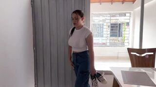 Latina stepsister trades sex for silence after catching me coming home late with her big natural tits & ass - 1 image