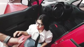 Angel, my Latina friend, lets me bang her tight ass in public parking lot & get a load on her pretty face - 14 image