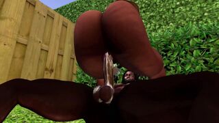 Watch this black stud destroy a hot Latina gardener in Second Life!