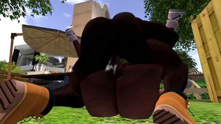 Watch this black stud destroy a hot Latina gardener in Second Life!