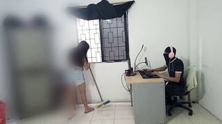 Stepmom Latina Seduces Stepson & Lingeringly Clean His Room While Performing Solo Masturbation - 2 image