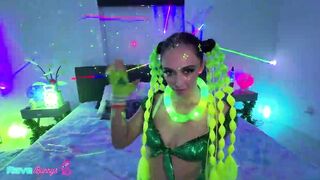 Petite Latina Lily Jordan gets wild with a group of guys in the bedroom - 3 image