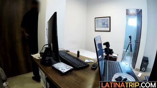 Watch this hot young Latina model get hired as a model at her first casting! - 1 image