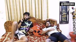 Desi chocolaty Bhabhi Fucks again with Chocolate with Two Boys ( Hindi Audio ) - 2 image