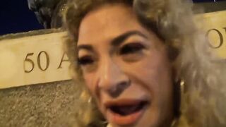 Vanesa wants to catch cocks in the middle of the street