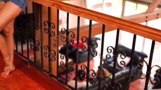 Hot milf get's horny and couldn't resist and SQUIRT her pussy in front of friends - 4 image