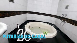 Married woman stays in the bathtub while her husband's horn isn't enough.