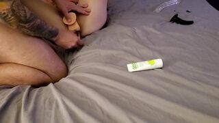 Fucking this Tinder bitch with dildos and my cock while my wife is out - 6 image