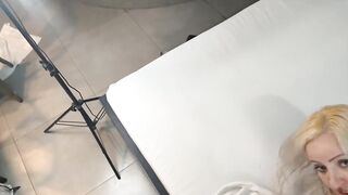 Blonde fucking with micro dress