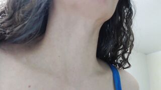 Touching sexy huge female adam's apple