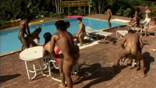 Poolside cock outdoors for this hot inexperienced latina bitches - 4 image