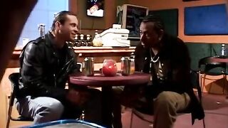 Exotic brunette sucks and fucks older stud in his office