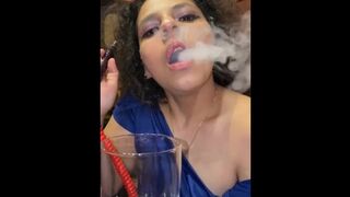 Xoco-Latina Smoking fetish blue dress - 1 image