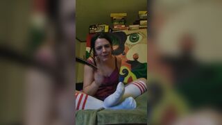 Tickles feet in tube socks with feather - 6 image