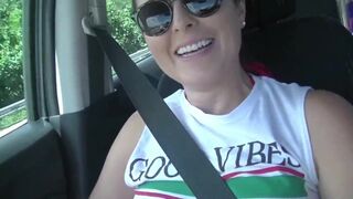 Helena Price Eats Beautiful Latina Pussy in the back Seat of a Car on the Highway - 3 image
