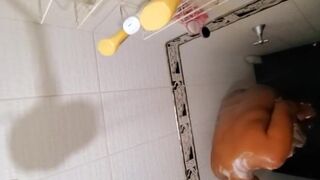 My Pregnant Ebony Latina Wife taking a Shower and Loves to be Watched - 8 image