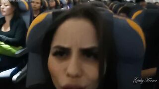 Hot Latina plays with Pussy and Big Tits in Public Plane - 15 image