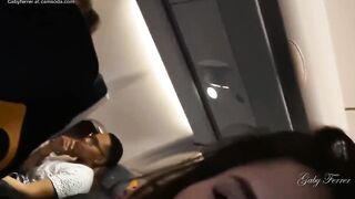 Hot Latina plays with Pussy and Big Tits in Public Plane - 3 image