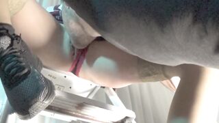 Wench School Cutie in Mini Petticoat. PAWG in Short Petticoat, Bonks and Creampie. - 9 image