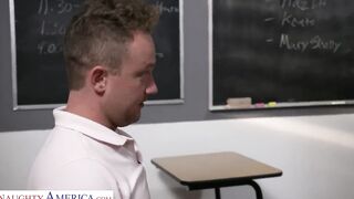 Naughty America Bridgette B. has student fill her needs - 6 image