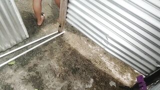 Hot woman outdoor dressing room - 11 image