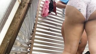 Witnessing intimate moments in the beach dressing room