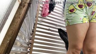 Witnessing intimate moments in the beach dressing room