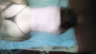 I put my thong on her side while she's on four pov