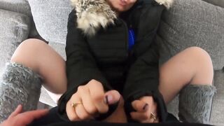 Milfycalla- Prev-a Lot of Cum on My Old Black Fur Downjacket 177