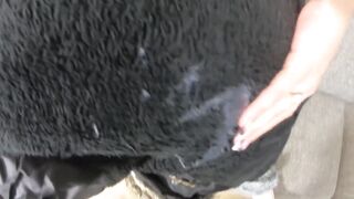 Milfycalla- Prev-a Lot of Cum on My Old Black Fur Downjacket 177