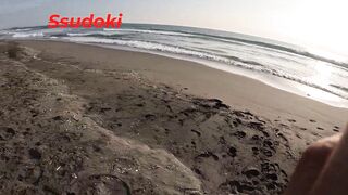 WE FUCKED in front of the BEACH because he dared me to stay NAKED on a NUDIST beach. - 1 image