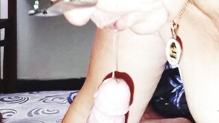 Stepmom makes me cum on her dick after a blowjob