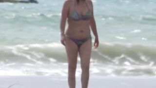 On the beach, mutual masturbation with stepmother, big cumshot on her hairy pussy - 2 image