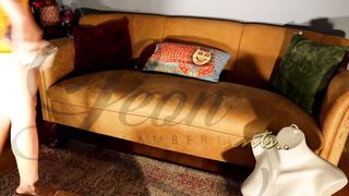 Ultimate tease of Big Tits Hot Blonde who wants to take big cock cum on her body but with masturbating only