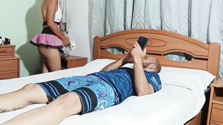 My stepsister loves to see my clean cock -100% Spanish.