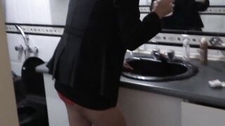 Beautiful stepmother dresses to go fuck, comes back and undresses, still aroused.