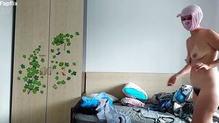 Voyeur - Amateur Milf Trys On Clothes At Home And Shows Saggy Tits And Hairy Pussy