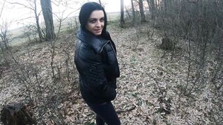 Blow-job in the Woods with My Husband Friend- Down-jacket Fetish 249