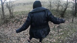 Blow-job in the Woods with My Husband Friend- Down-jacket Fetish 249
