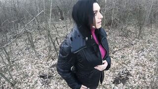 Blow-job in the Woods with My Husband Friend- Down-jacket Fetish 249