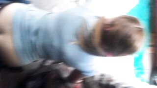 We stand in the garage