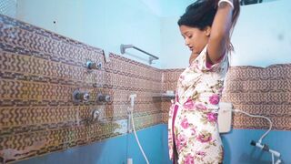 Slim sexy Bhabhi fucked hard by her devar in the bathroom