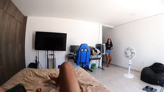 horny latina swallows my milk