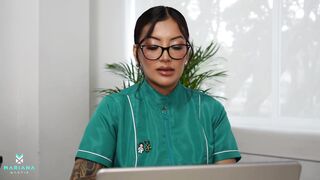 Doctor touches her patient's balls and gives him his cum in his ass - Mariana Martix & Angel Cruz
