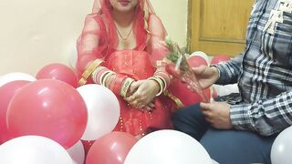 First night of a newly married Desi beautiful hot wife fucked by husband in hindi - 2 image