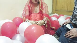 First night of a newly married Desi beautiful hot wife fucked by husband in hindi - 3 image