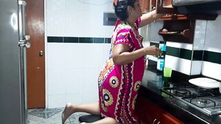 Trying My Stepmother's Delicious Pussy in the Kitchen. Full Video