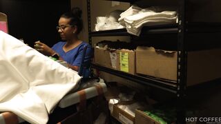 Slutty room service maid gets fucked by hotel guest