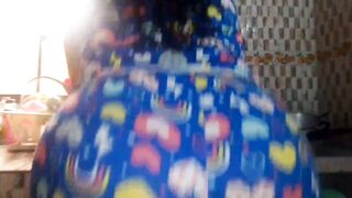 stepson can't stand the sight of his stepmother's ass, so he ends up fucking her in the kitchen and leaving her covered in cum