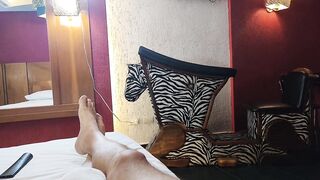 Rosibel Roxi showing her very sexy black dress to a client in hotel room